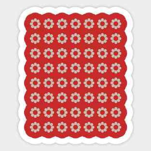 Simple Flowers in Red Sticker